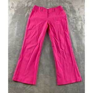 Cache Hot Pink Contrast‎ Stitch Straight Leg Dress Pants VJ3737L Womens 4 USA